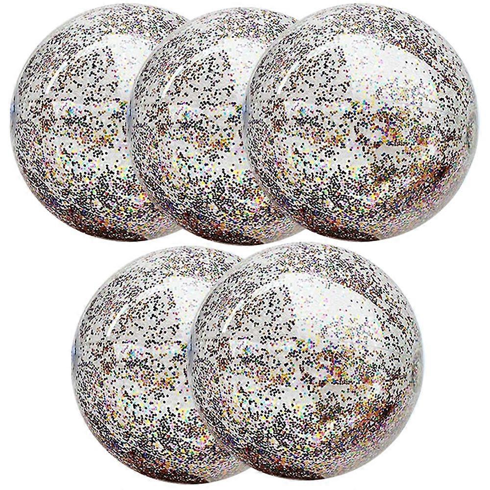 5 Strandbolde Kæmpe poolbolde Kæmpe blinkende oppustelige badebolde Swimmingpool Vand Strandlegetøj - lilla