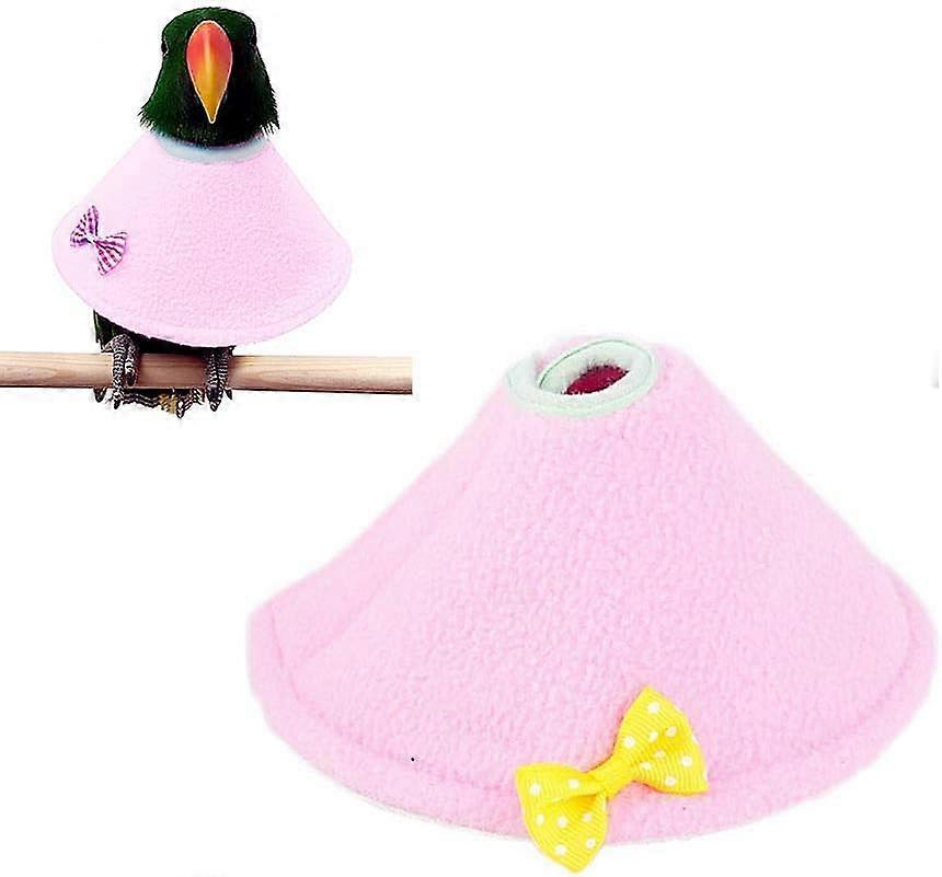 調節可能な鳥のオウムの先細りの襟、鳥の反咬傷の襟の回復の首輪、傷の治癒を助ける(M、ピンク)