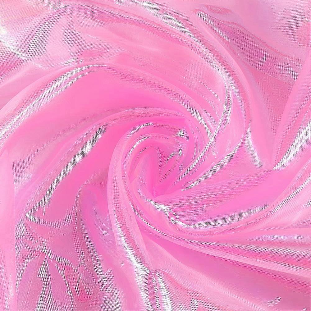 Laser Polyester Fabric Garment Accessories Hot Pink 150cm