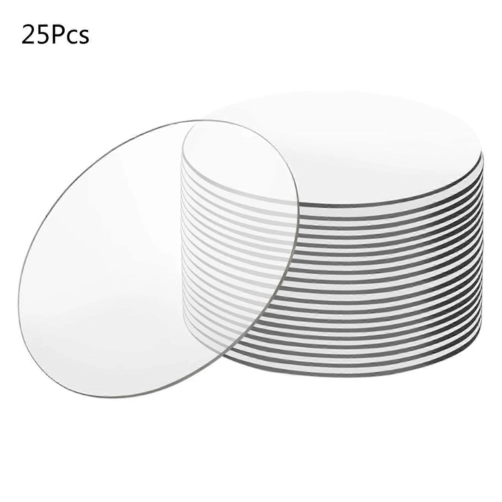 25pcs 2inch Clear Extruded Circle Acrylic Sheet Round Disc Sheet for DIY Project