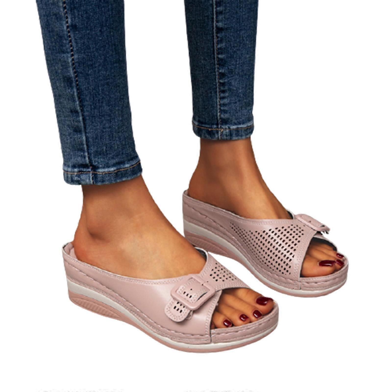 Soft Footbed Orthopedic Arch-Support Sandals Women's Platform Wedge Shoes Breathable-MXBC