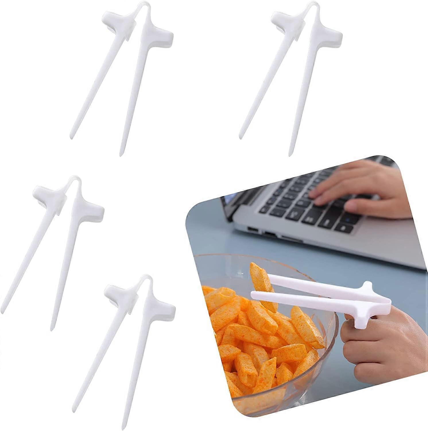 4 Pcs Finger Chopsticks(White)
