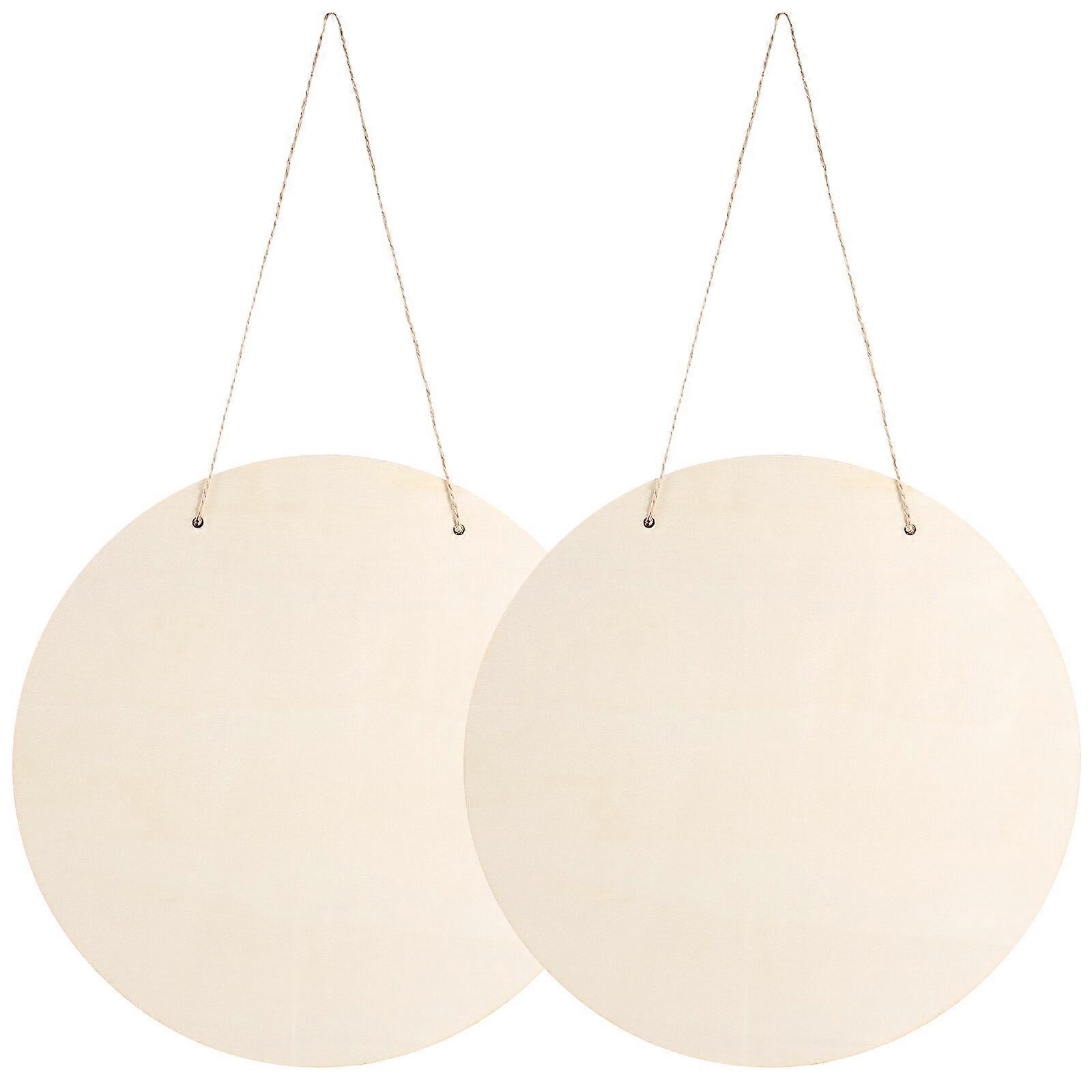 2 مجموعات من الألواح الفارغة المستديرة DIY معلقة ألواح خشبية دوائر خشبية علامة للحرف اليدوية لافتات الخشب