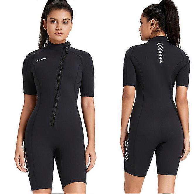 Bayan 3mm Shorty Wetsuit Erkekler, Tam Vücut Dalış Takım Sörf Yüzme için Ön Fermuarlı Wetsuit