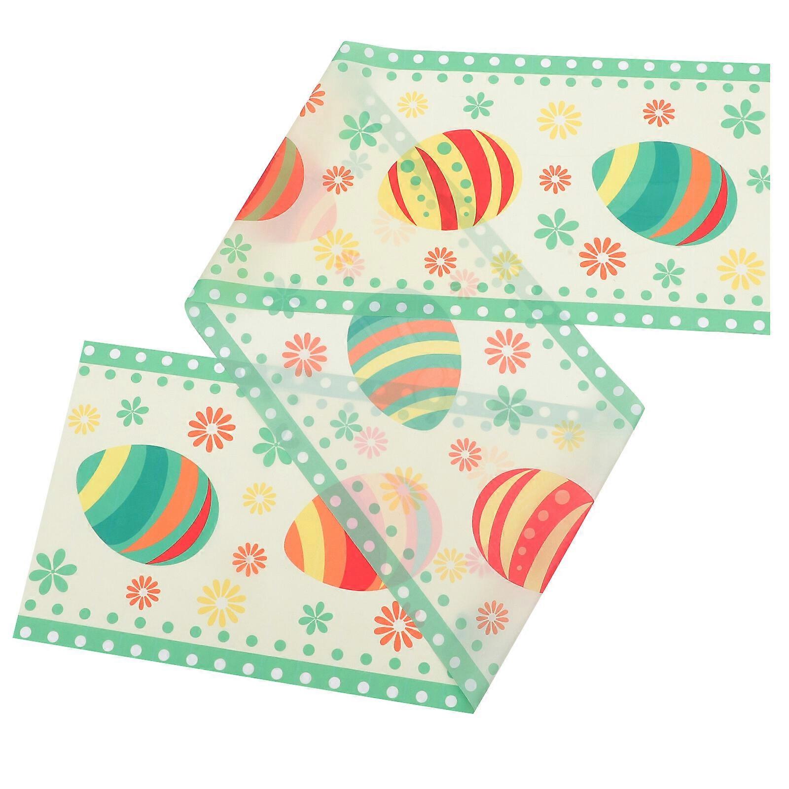 Easter Table Runner Easter Eggs Pattern Table Cloth Spring Table Cover Festival Table Cloth