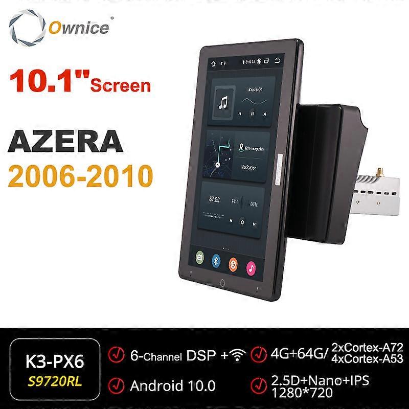Tesla style PX6 DSP Android 10 Car Multimedia Video Player Rotatable 1920*1080 Navigation GPS Radio For Hyundai AZERA 2006-2010