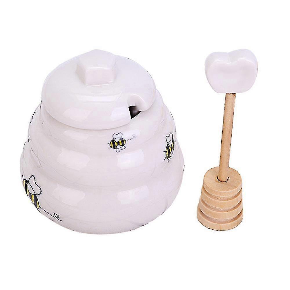 Ceramic Honey Jar - Farmhouse Kitchen Decor - Tea Accessories