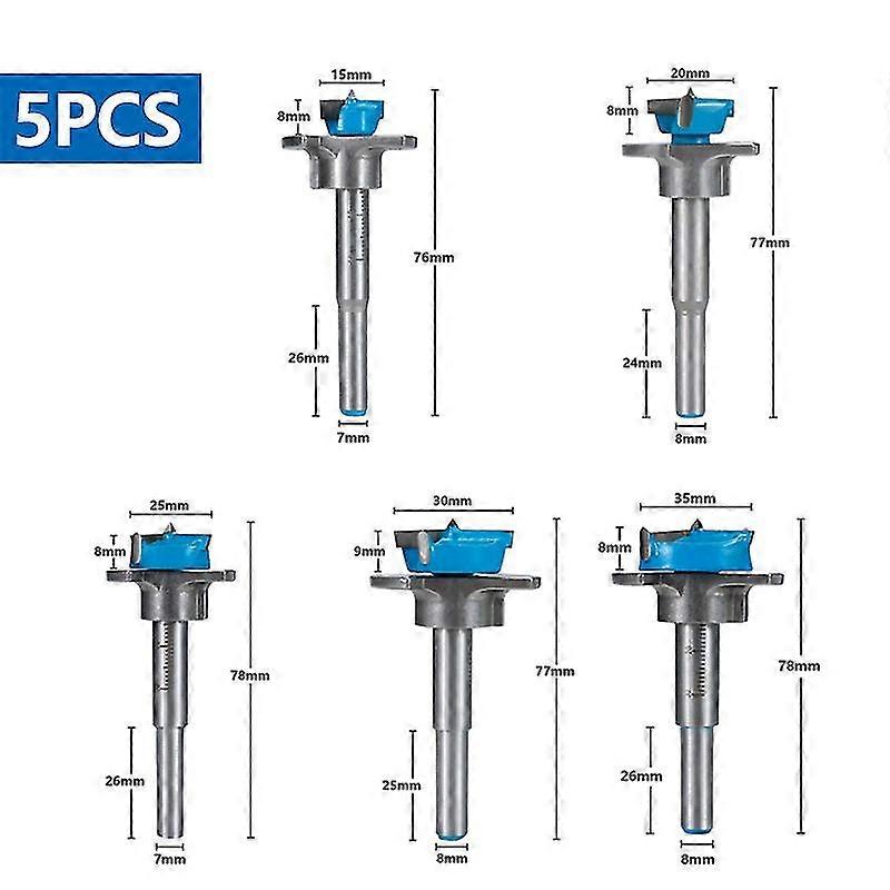Forstner Drill Bit 15-35mm Carbide Tipped Drill Bit Set Adjustable Core Drill Boring Bit Woodworking Tool Hole Saw Cutter