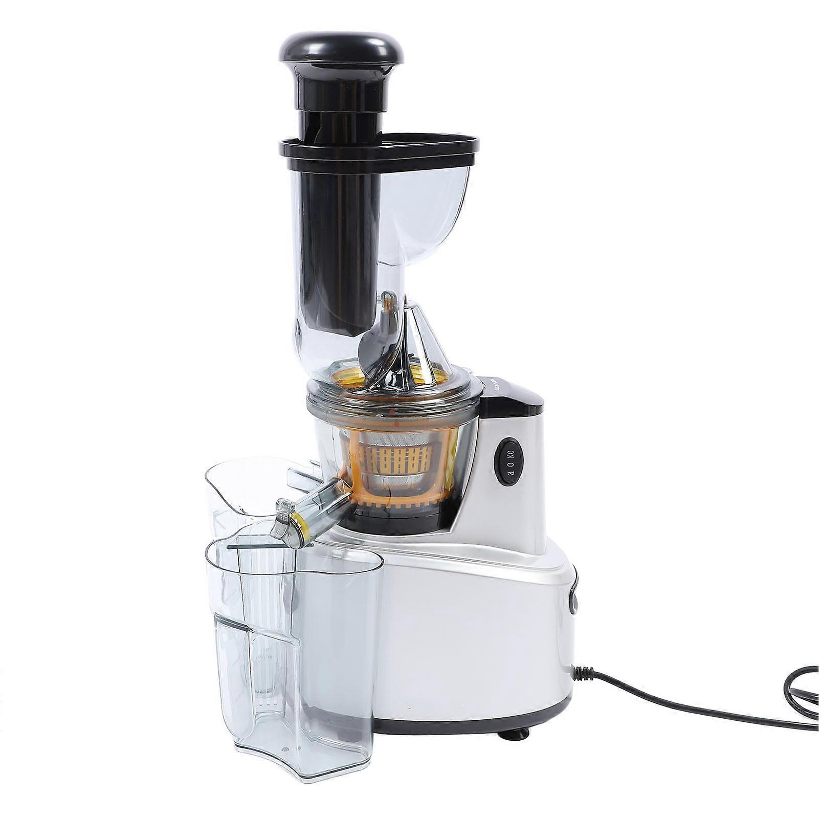 500W Slow Juicer Slow Masticating Juicer Machine Cold Press Juicer for Fruits Vegetables Large Feed Chute 96% High Juice Yield Silver