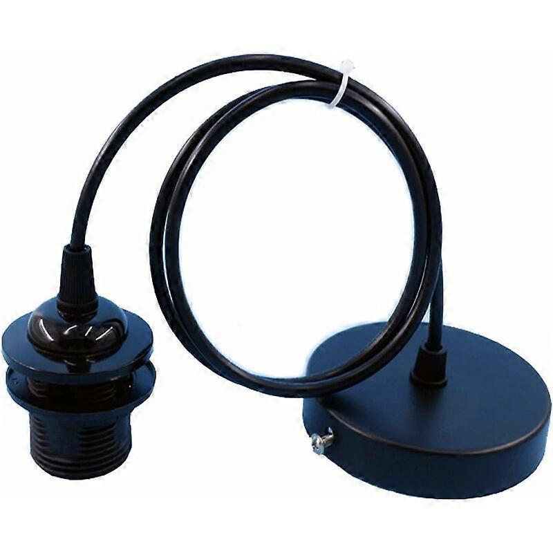 E27 Pendant Bracket, E27 Pendant Accessories with 0.5m Cable (Black)