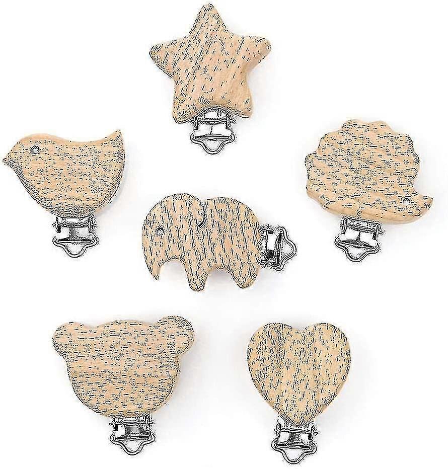 Attached Pacifier Chain Stroller Teether Set.wood Bead Rattle Rings Kit