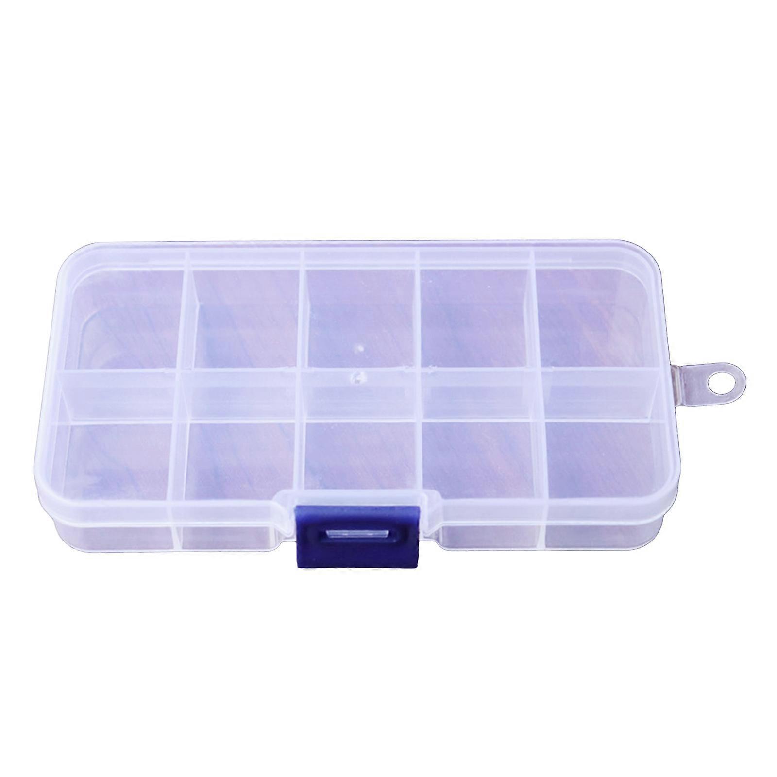 10 Grids Clear Plastic Organizer Box with Adjustable Dividers for Cross Stitch