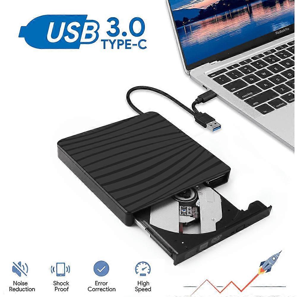 External DVD Drive Player for Laptop Portable Optical CD DVD Drive Burner Reader for Desktop PC Windows