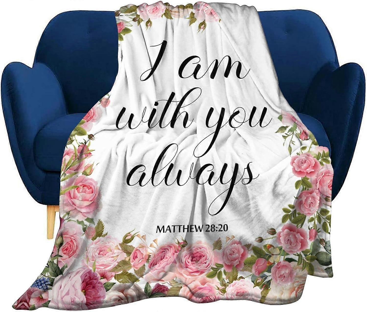 Christian Blanket Inspirational Thoughts Throw Blanket Bible Verse Prayers Get Well Soon Blankets Soft Lightweight Flannel Blanket 60"x50"