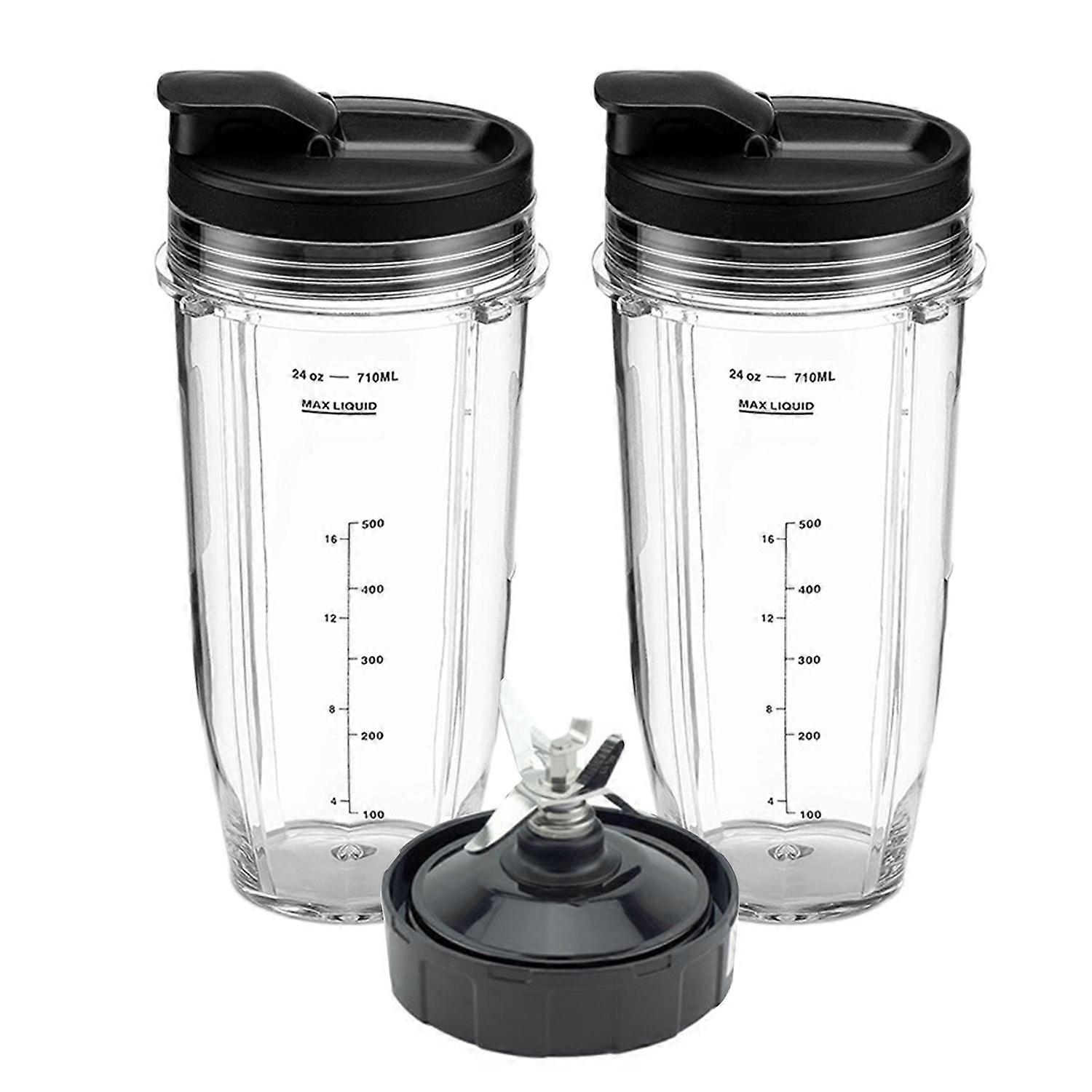 Blender Replacement Parts for Ninja 24oz Cups with Lids 7 Fins Extractor Blade Set BPA-Free