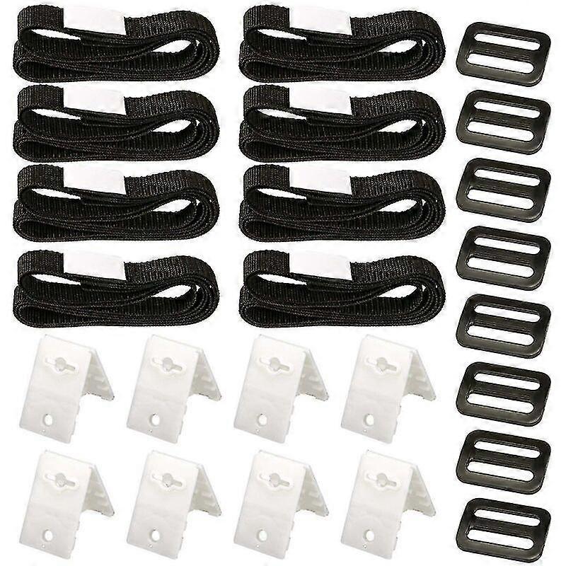 Set of 8 retaining straps Straps and fastening clips for rollers Replacement accessories for mobile 
