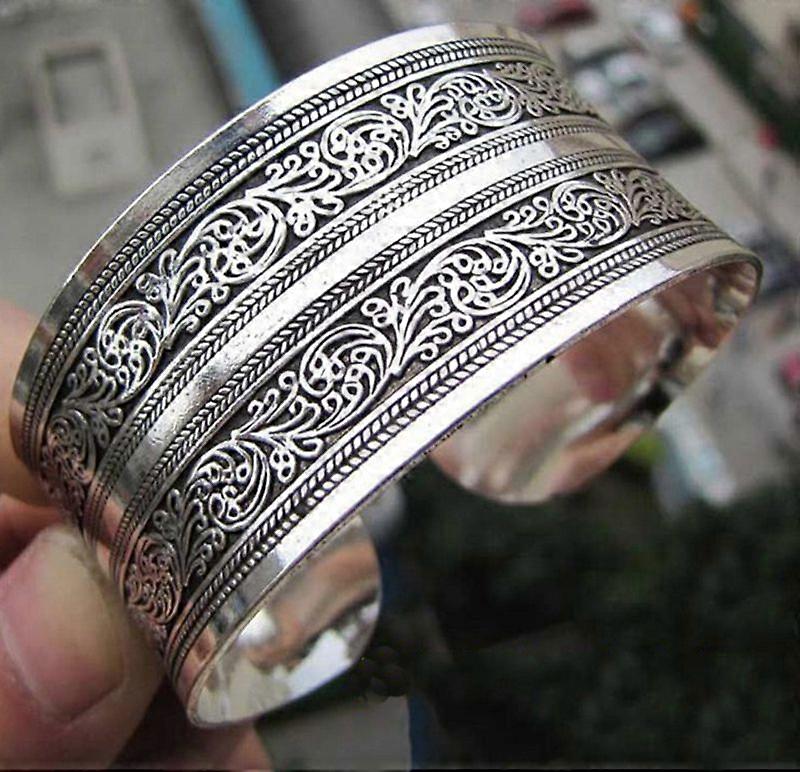 New Tibetan Tibet Silver Totem Bangle Cuff Bracelet