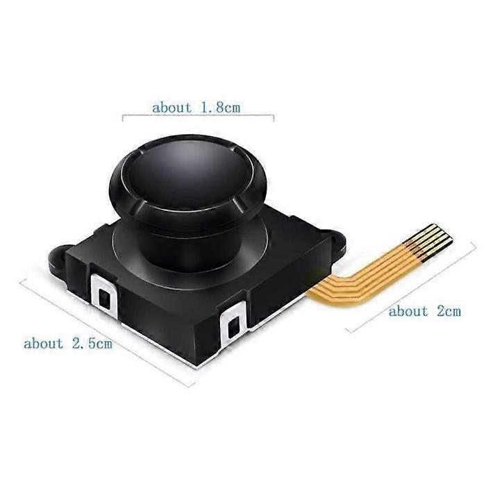 3D Joystick - AIHONTAI - Repair Kit - Compatible with Nintendo Switch - Black Color - Replacement
