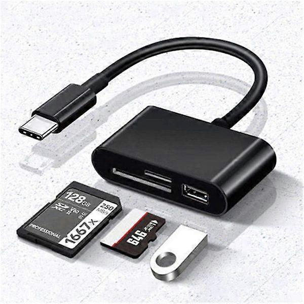 Multifunctional 3 in 1 USB C/Type C/Micro SD Tf Memory Card Reader OTG Adapter