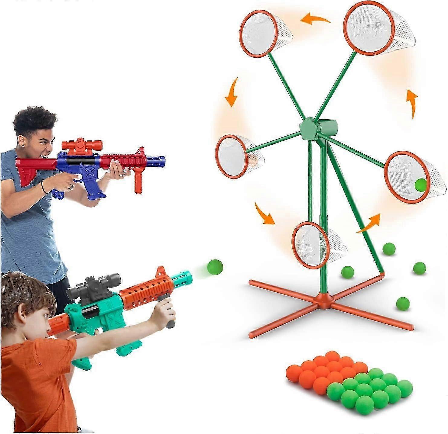 Shooting Games Toys with Moving Target, 2 Guns & 24 Balls