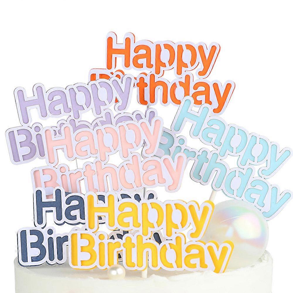 Paper Cake Topper, 7 colors, 14 pcs in total