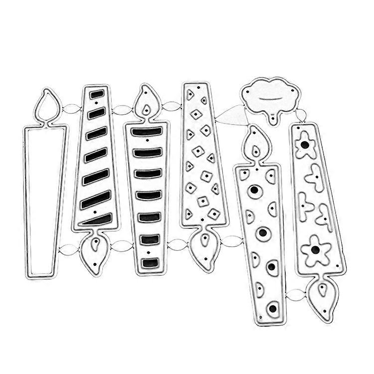 Κερί γενεθλίων Metal Cutting Dies Stencil DIY Scrapbooking Album Stamp Paper Ca Silver