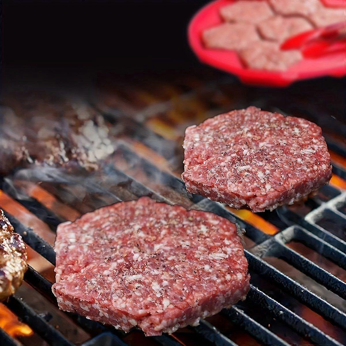 Burger Patty Maker, Silicone Burger Press Freezer Container