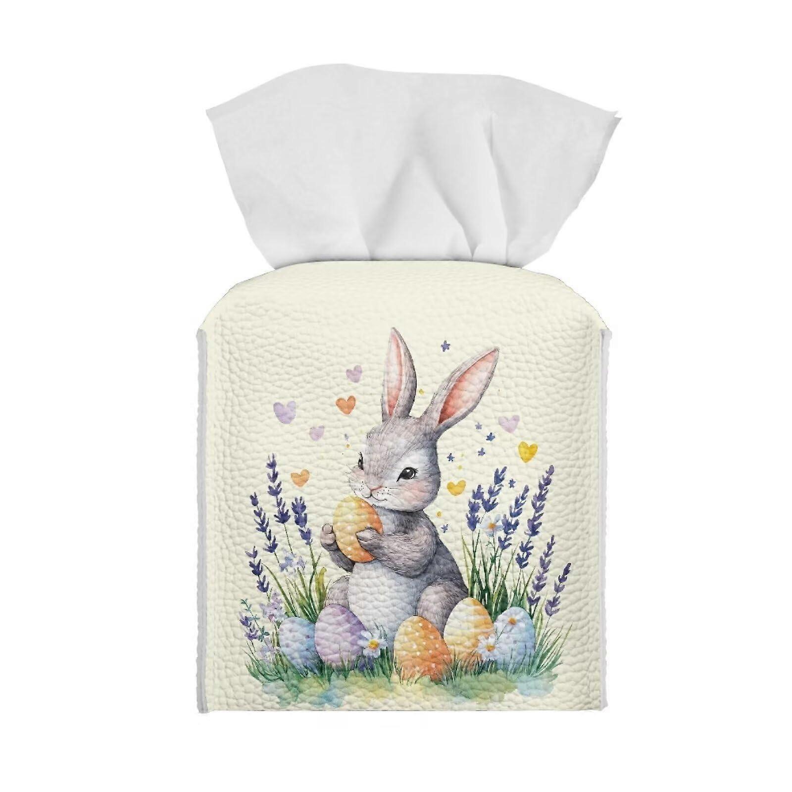 Easter Tissue Case Cover with Eggs & Bunny Design