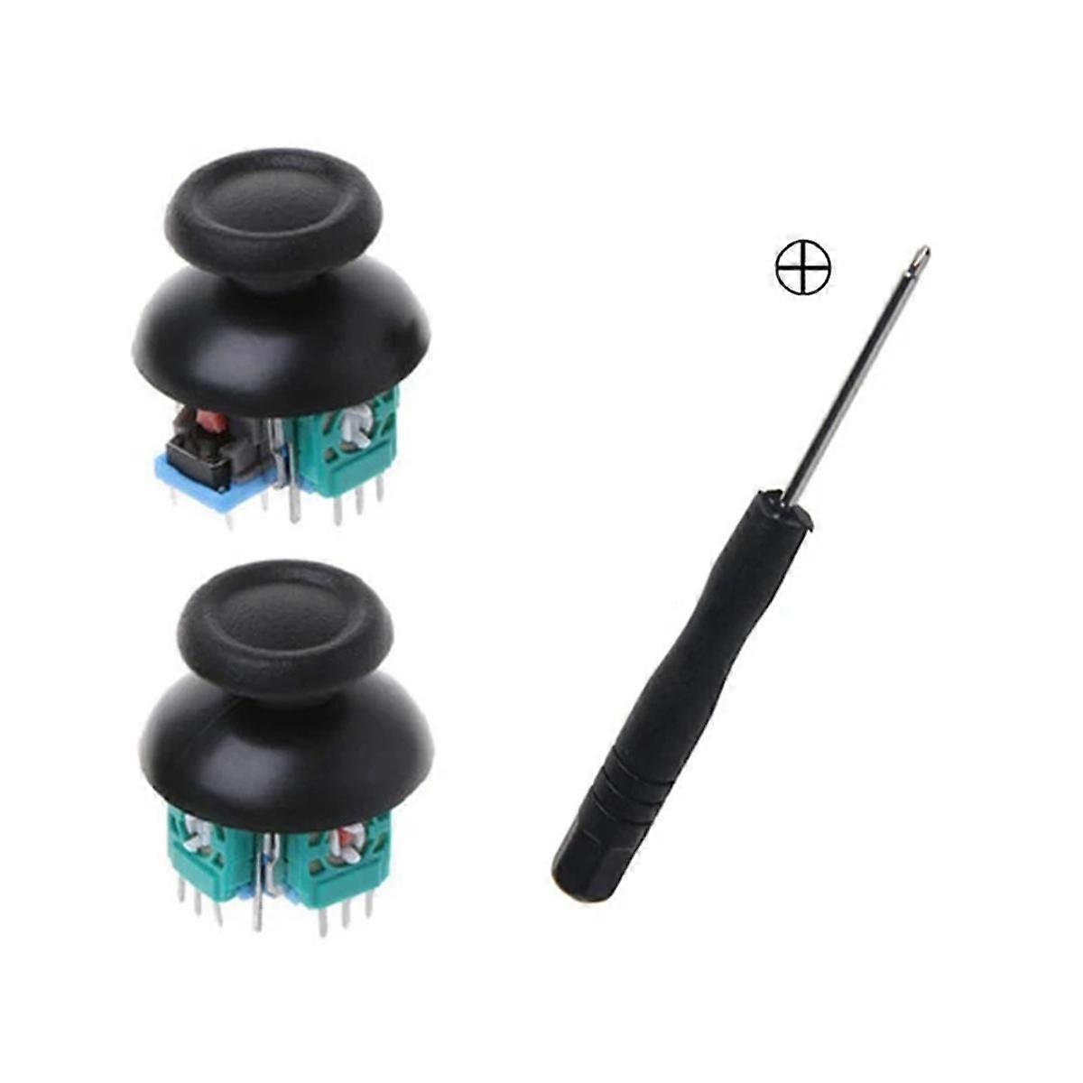 3D Analog Joystick Potentiometer for Game Console with Joystick Caps and Screwdriver Kit