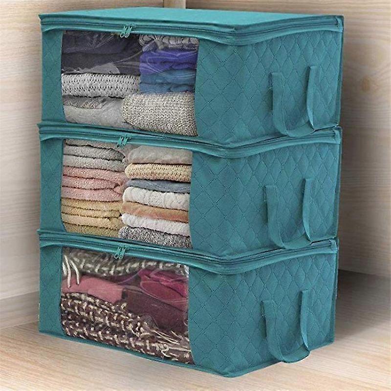 2stk tøj garderobe arrangør taske tøj tæppe quilt skab boks taske hjem foldbar opbevaring