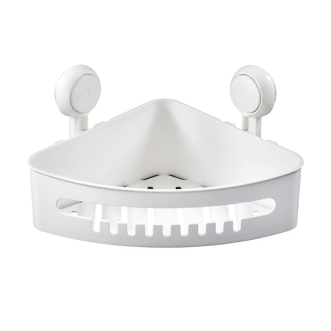 Waterproof Suction Shower Caddy Corner, No - Drilling, Max 22lbs, White