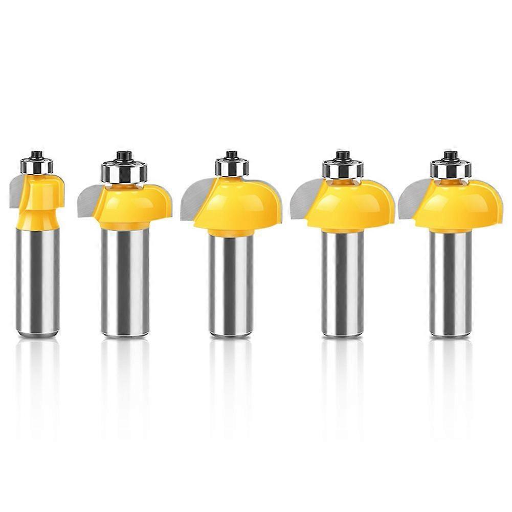 5pcs High Quality Cove Bit with Bearing 12.7mm 1/2 Inch Shank Dovetail Router Bit Cutter Wood Worki