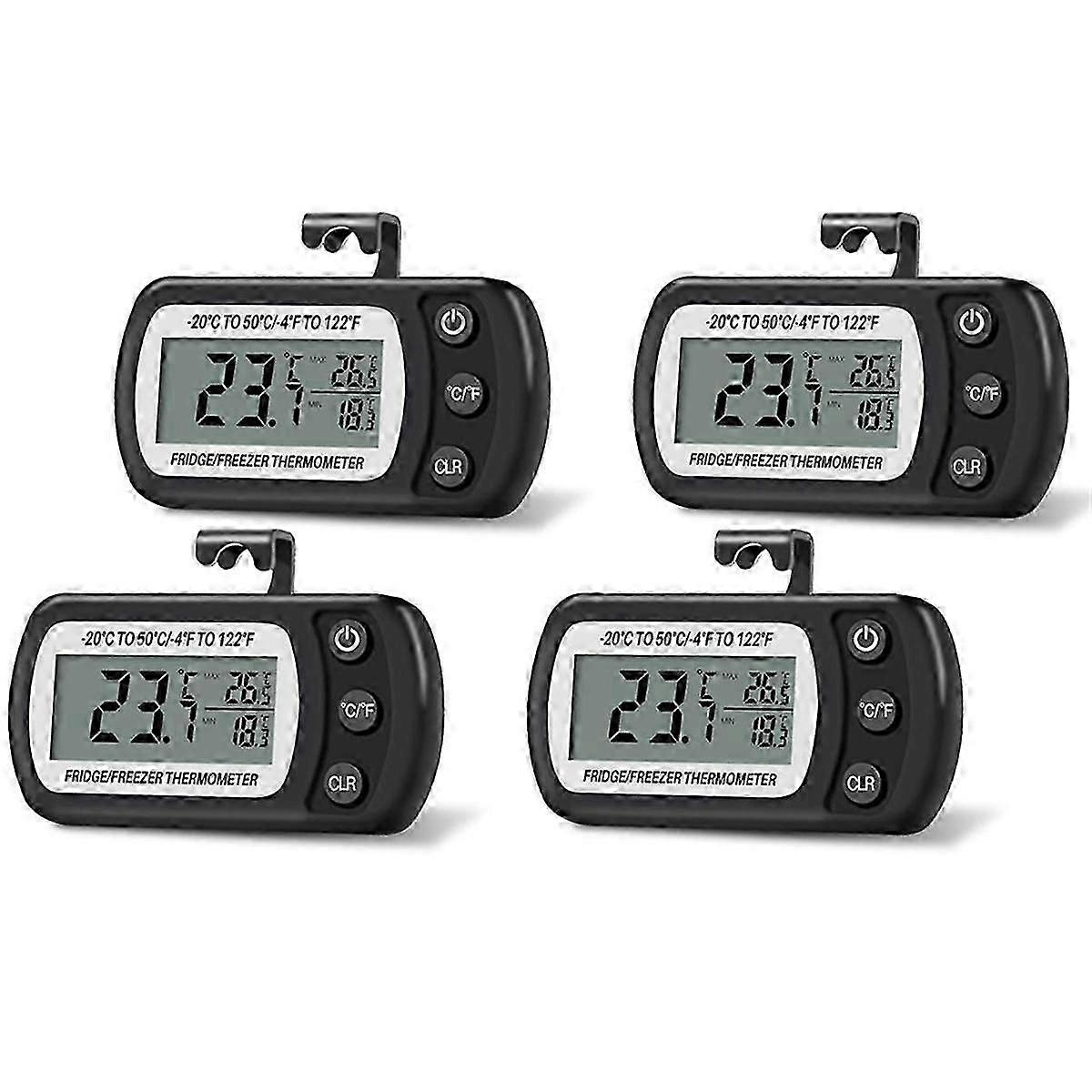 unique 4PCS Digital Frigerator Thermometer Fridge and Freezer Thermometer with Large LCD Screen Stand for Room Kitchen