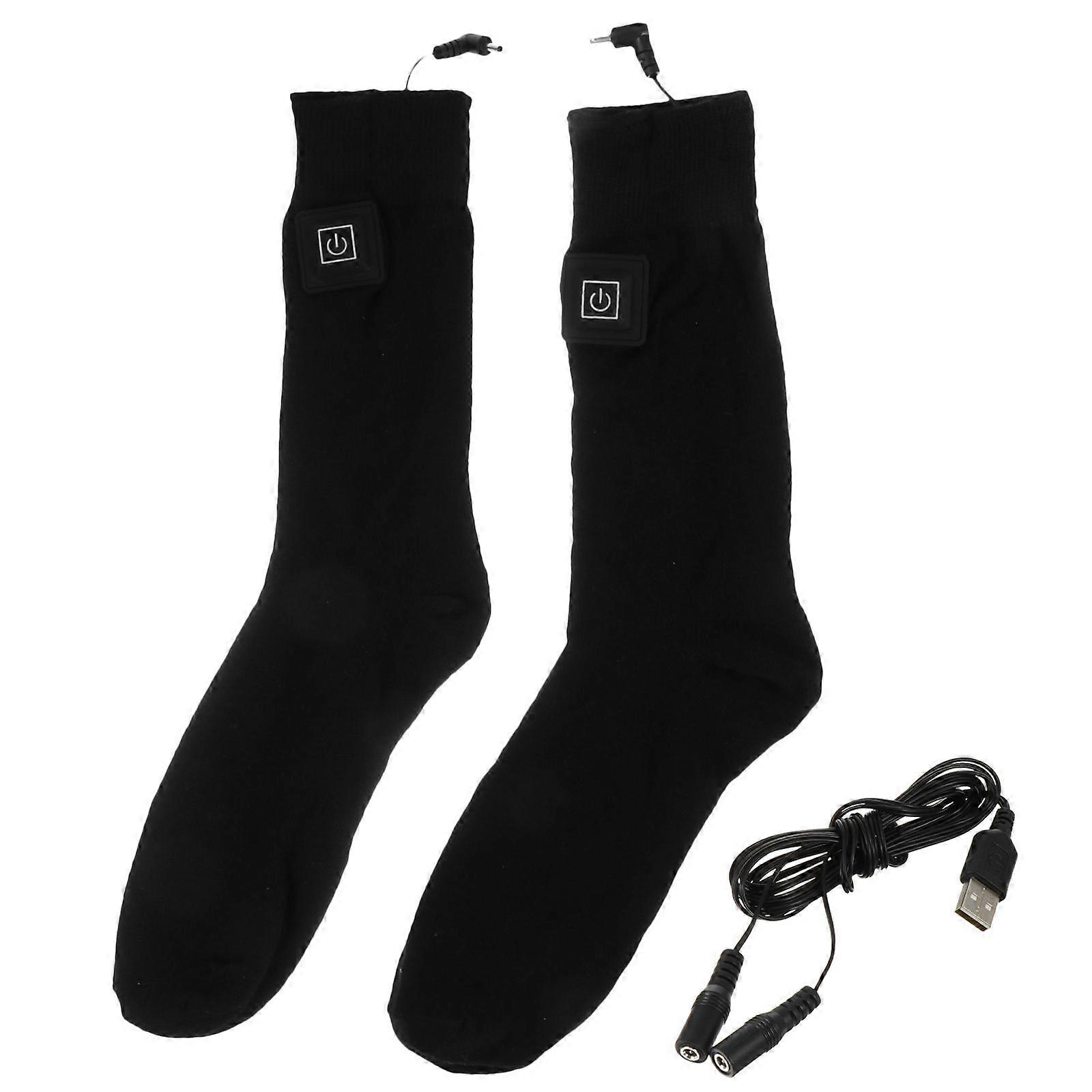 1 Pair Intelligent Heated Stocking Practical Cotton Heating Sock (No Battery)