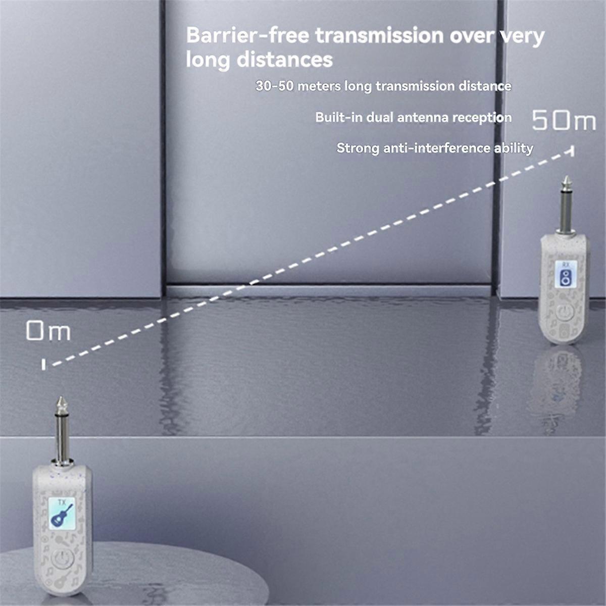 2.4G Wireless Instrument Pickup Rechargeable Transmitter Receiver for 6.35mm Audio Interface Electr