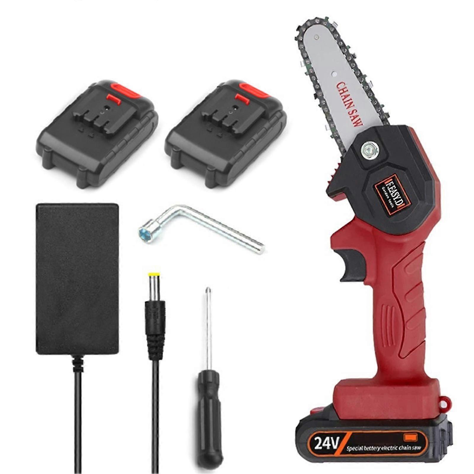 Mini Pruning Saw 4 inch Rechargeable Garden Logging Chain Saw Hand-held Garden Cutting Machine Set