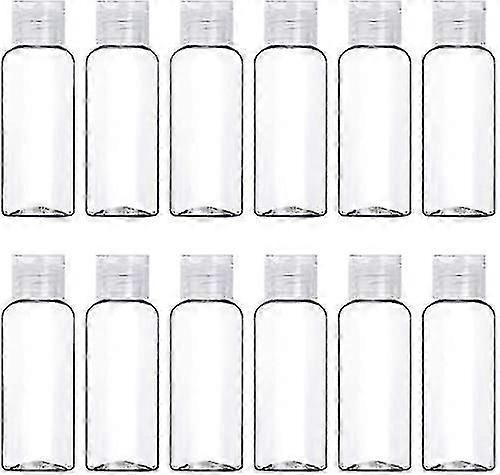 12pcs Empty Bottles Wi Flip Cap Clear Plastic Bottle For Liquid Lotions Creams Shampoo Toiletries