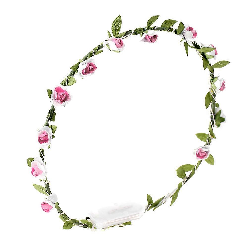 Fairy LED Rose Light Crown Illuminated Glowing Crown Decor