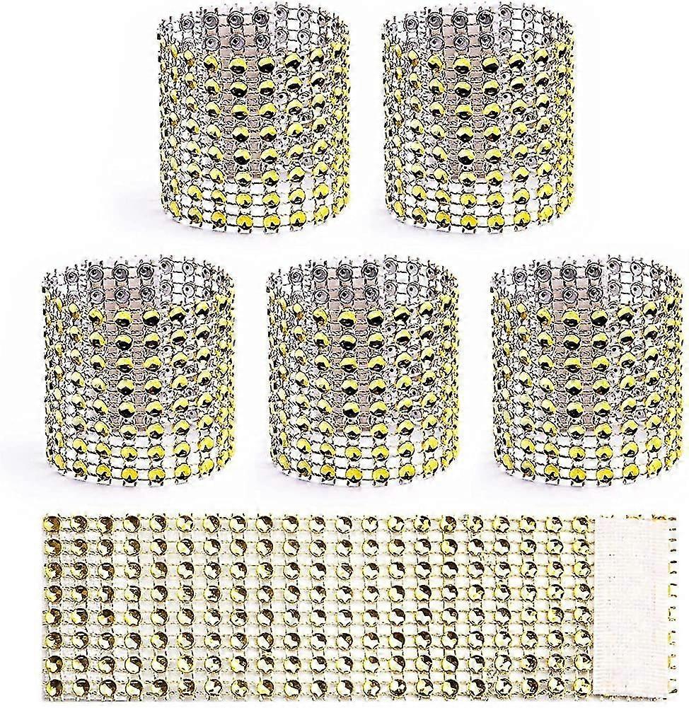 Confezione da 100 portatovaglioli usa e getta in oro con decorazione di strass