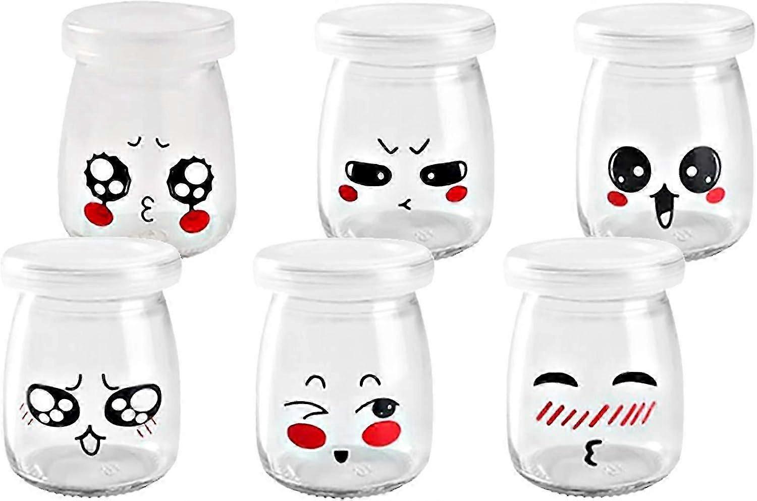 Yogurt Jars 6 Pieces 200ml Jars with Lid Mason Jar