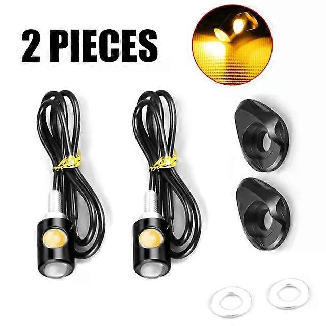 CNC Aluminum Motorcycle Turn Signal Lights Mini LED Indicator Amber Flasher Lamp Daytime Running Light License Number Plate Lamp