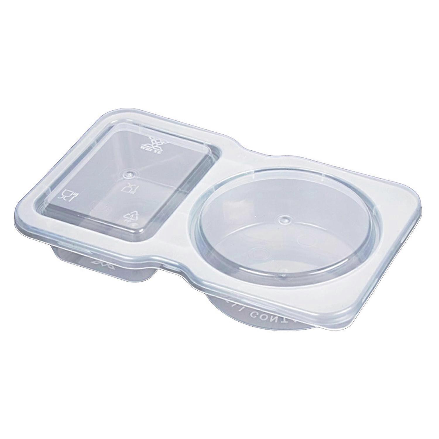 Double Compartment Condiment Container Disposable Sauce Box with Lids Reusable Seasoning Containers