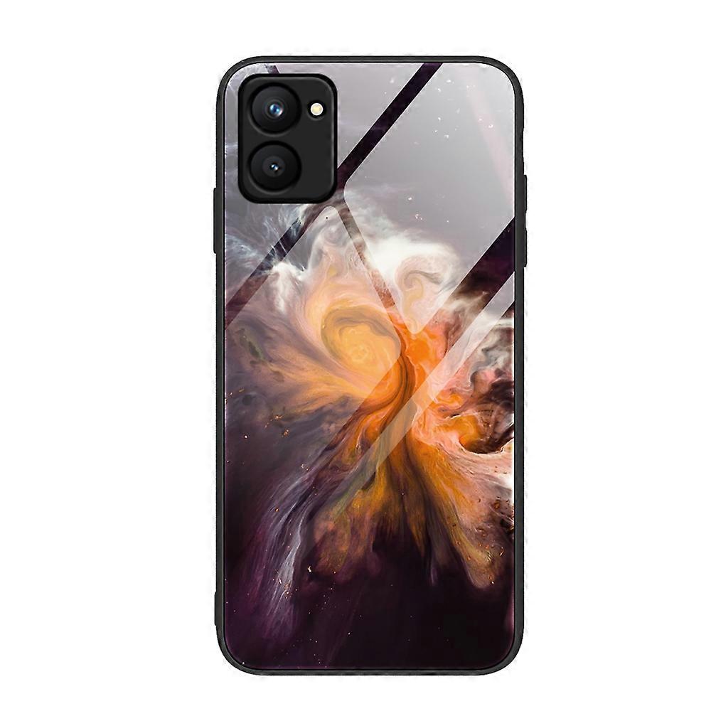For Realme C33 Marble Pattern Glass Phone Case