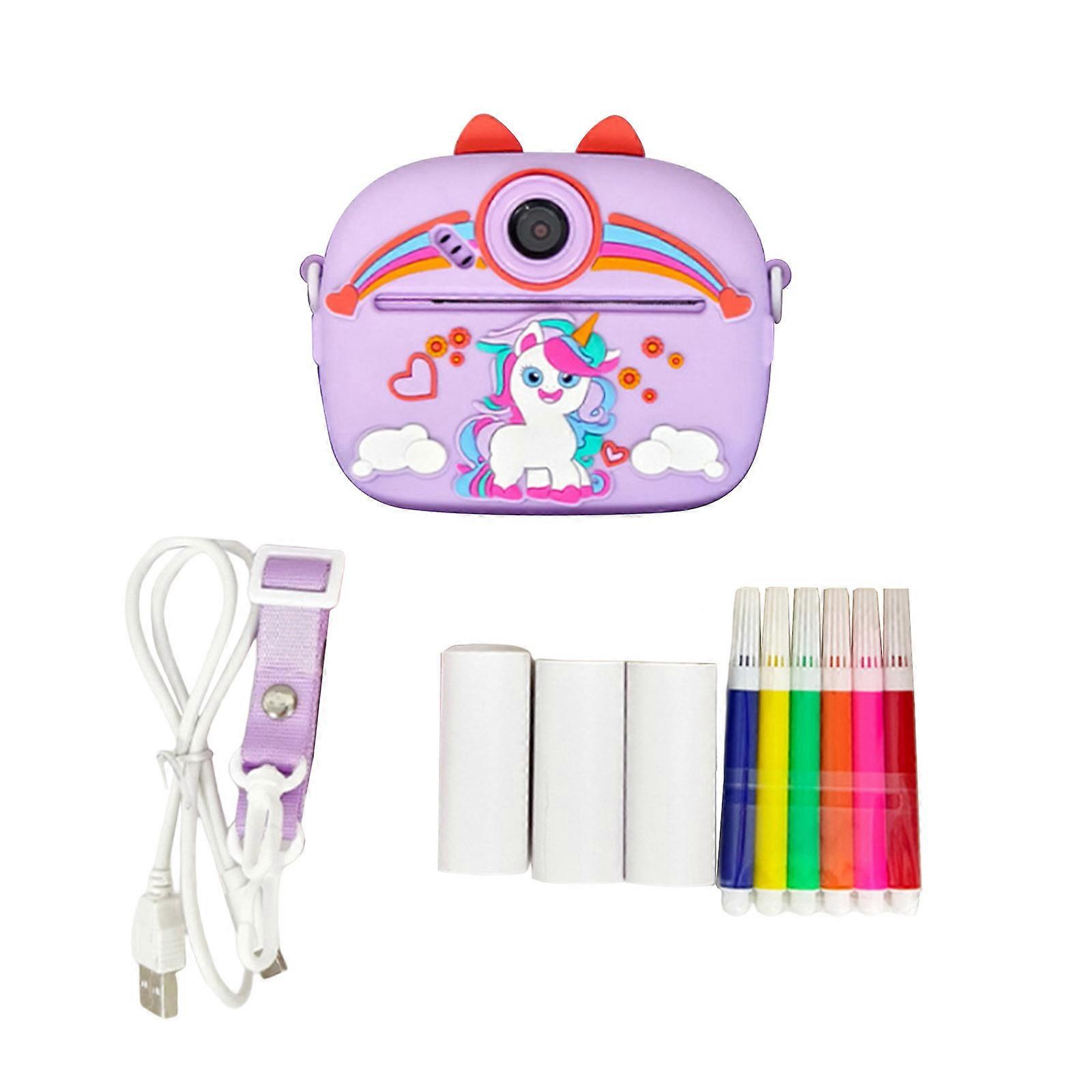 4800W Children Digital Cameras with Instantly Print Feature, 2.4inch Display, Easy to Load Paper for Endless Creativity Purple