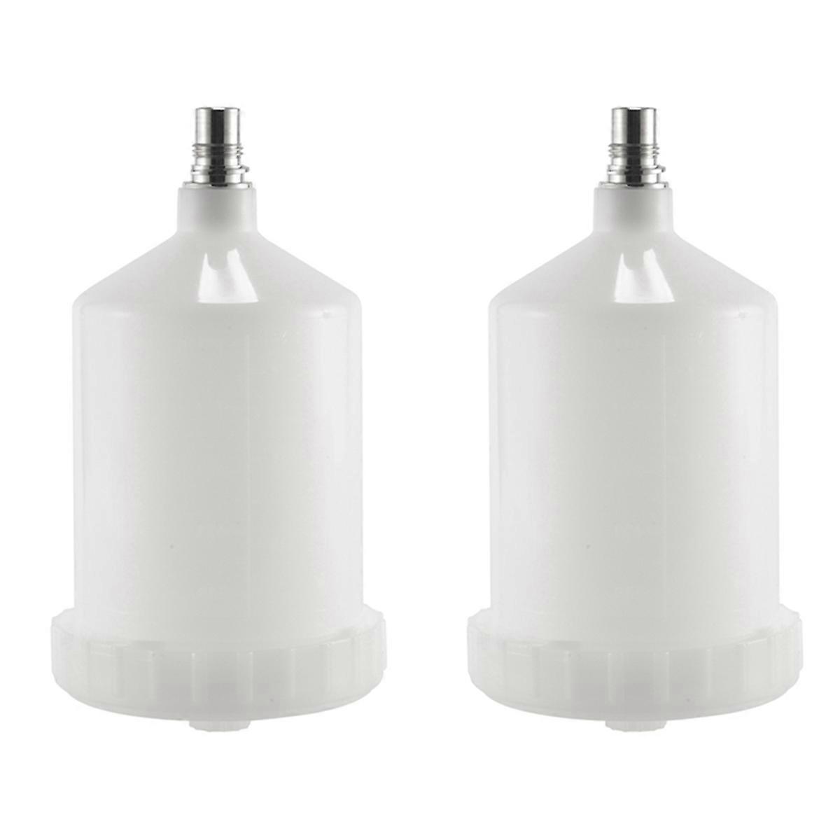 2 Pcs 600Ml Plastic Hvlp Paint Cup Pot for Sata Sprayer Cup Connector Jet Paint Sprayer