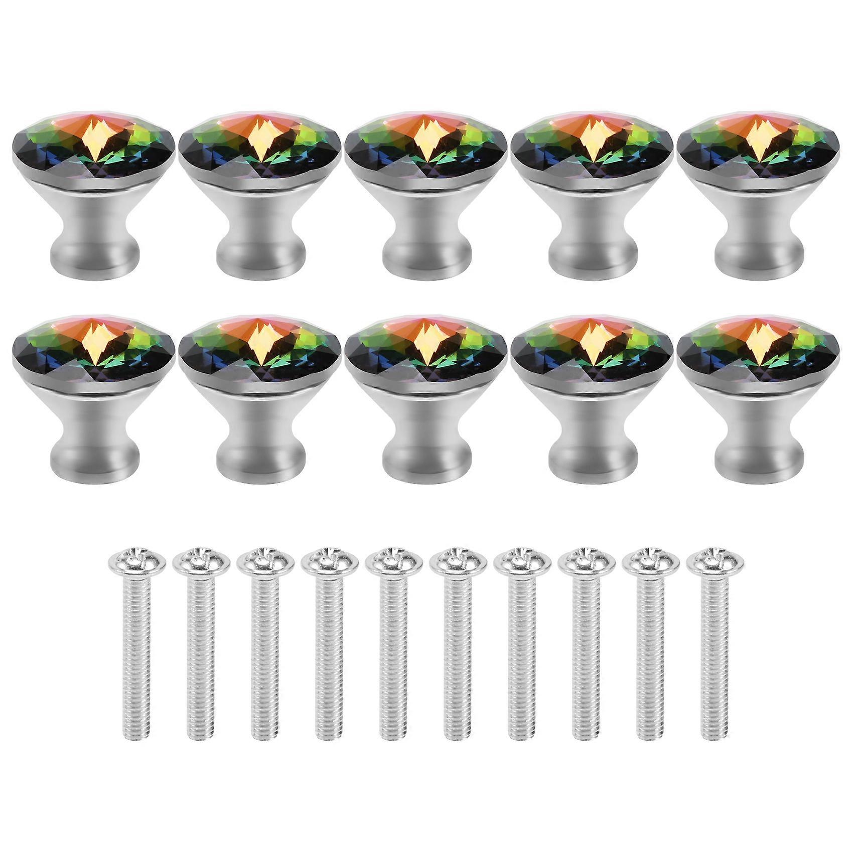 10PCS 30MM Colorful Knobs Glass Cabinet Knobs Drawer Pulls Handle