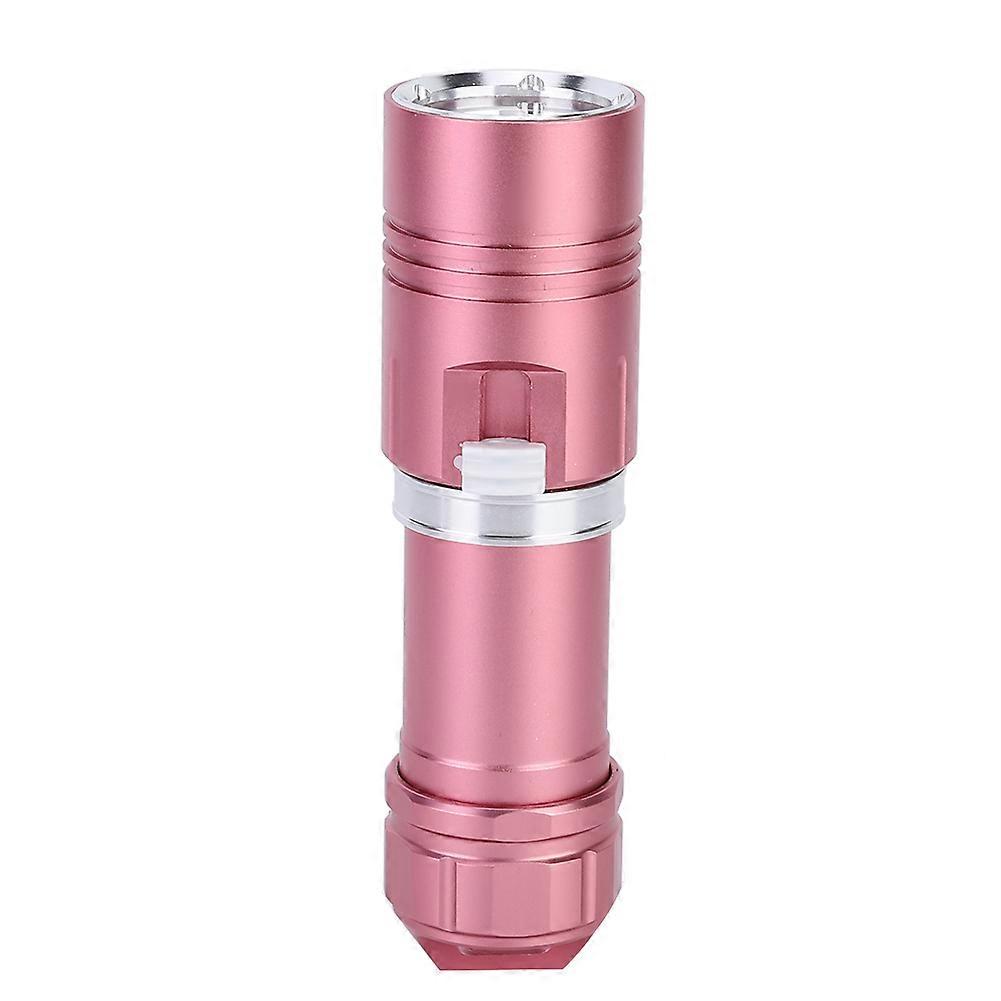 L2 LED Flashlight Torch 100M Waterproof Stepless Dimming Pink