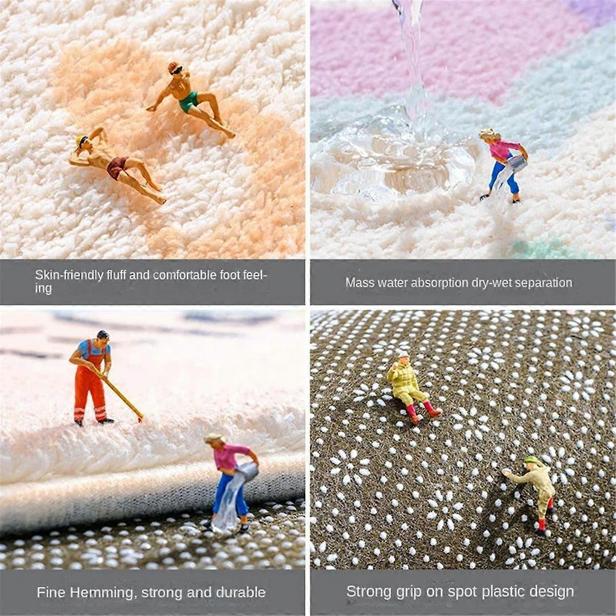 Bedside Carpet Decor Anti Slip Floor Mat D