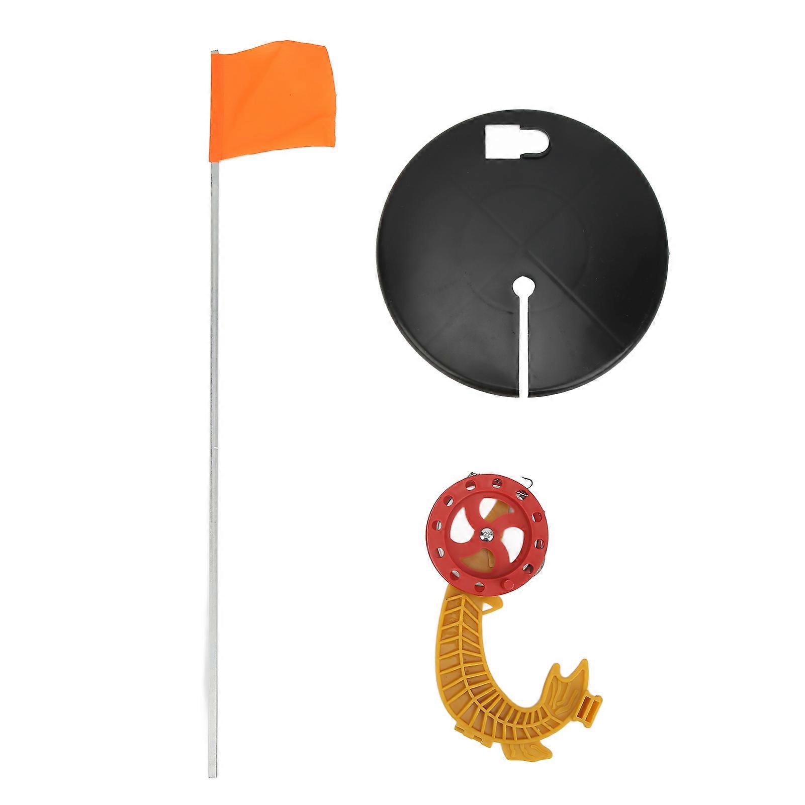 1 sæt bærbart fiskeflag abs vinter is mini fiskestang markør flag tackle værktøj