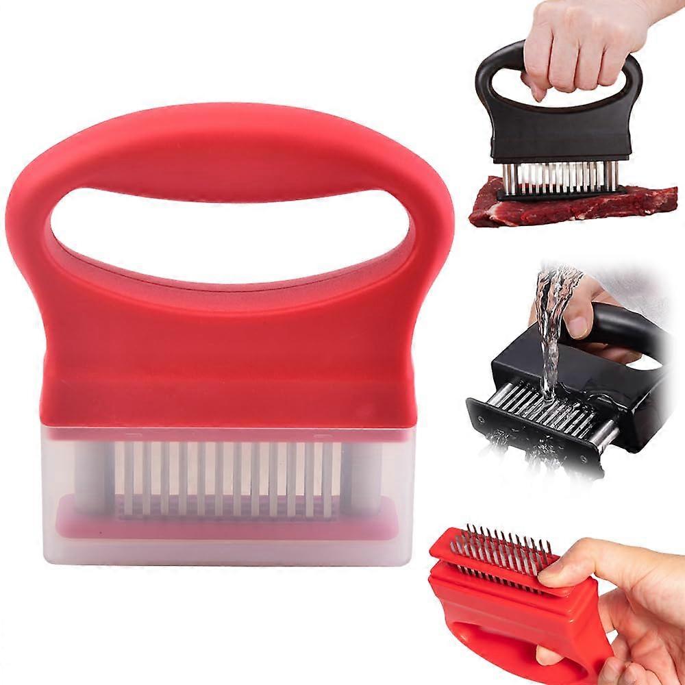 Handheld Meat Tenderizer with Stainless Steel Blades for Kitchen Cooking, Ergonomic Design, Easy to Clean